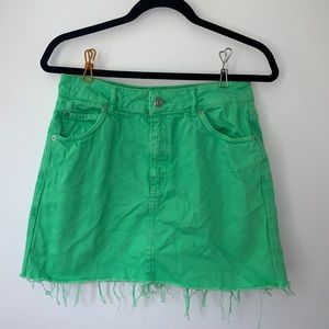 Like green denim skirt